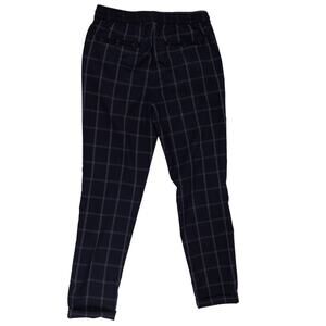 H&M Black White Plaid Slim Fit Women Draw String Pants S